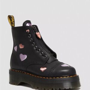 Dr. Martens Women's Sinclair Leather Heart Platform Ankle Boots Black
